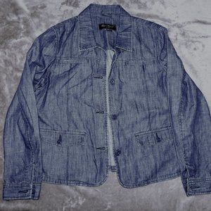 Eddie Bauer Denim jacket, Large, cotton, CRAFTERS DREAM